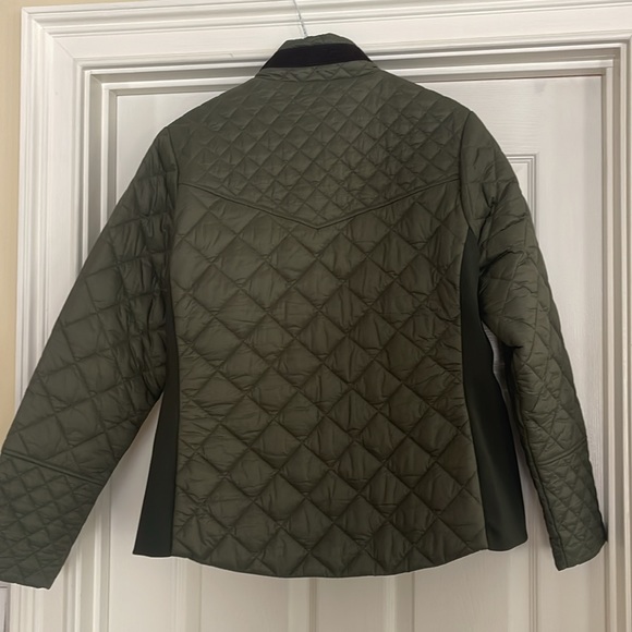 Barbour Grassmere Quilted Jacket Olive Green Sz 12 - Picture 2 of 10